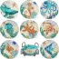 Dessous de verre en lot de 8 avec des motifs de créatures marines
