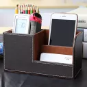 Rangement bureau porte-stylo original en cuir PU