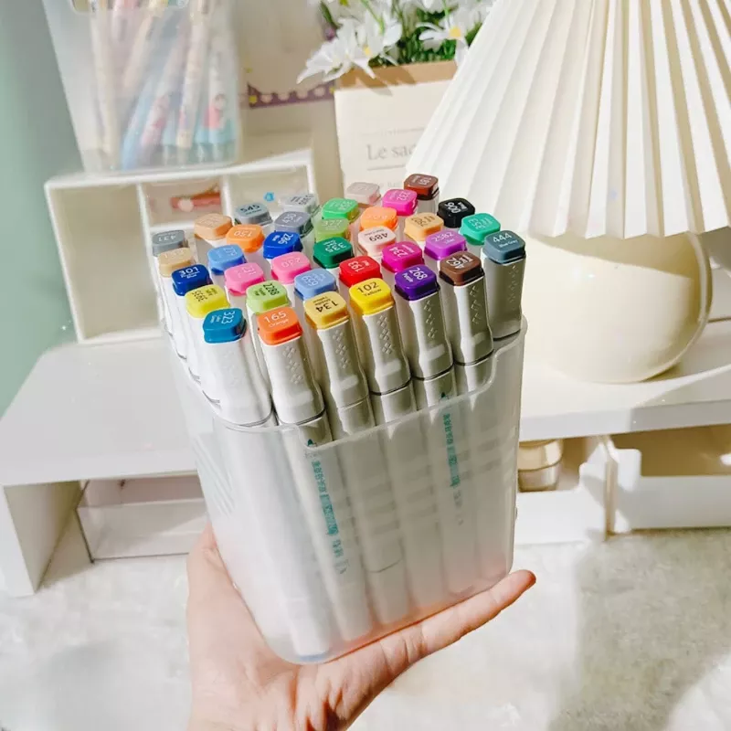 Rangement bureau porte-stylo en plastique transparent