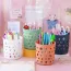 Rangement bureau pot à crayon en plastique creusé en étoile 