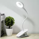 Lampe de bureau LED rechargeable flexible avec pince