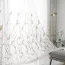 Rideau salon en tulle brodé de feuilles de roseaux