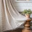 Rideau salon imprimé avec pompon et épissure
