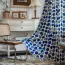 Rideau salon en coton et lin de style Boho avec pompon