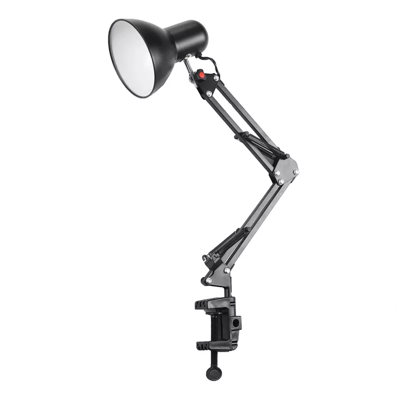 Lampe de bureau support bras oscillant avec fixation serre-joint