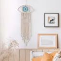 Décoration attrape-rêve murale en macramé style Boho