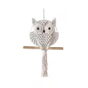 Décoration murale hibou tissé