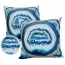 Housse de coussin imperméable d'extérieur à motif agate bleue