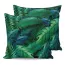 Housse de coussin imperméable à motif feuilles de plantes tropicales
