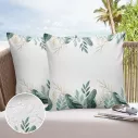 Housse de coussin imperméable avec motif feuilles tropicales