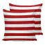 Housse de coussin imperméable motif bandes rouge et blanche
