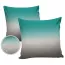 Housse de coussin imperméable avec motif dégradé de gris et cyan