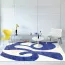 Tapis de chambre tendance à motif art abstrait bleu