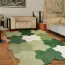 Tapis de chambre créatif en forme de puzzle vert