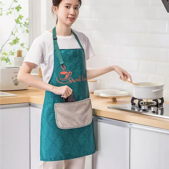 Tablier de cuisine à taille réglable imperméable et résistant à l'huile