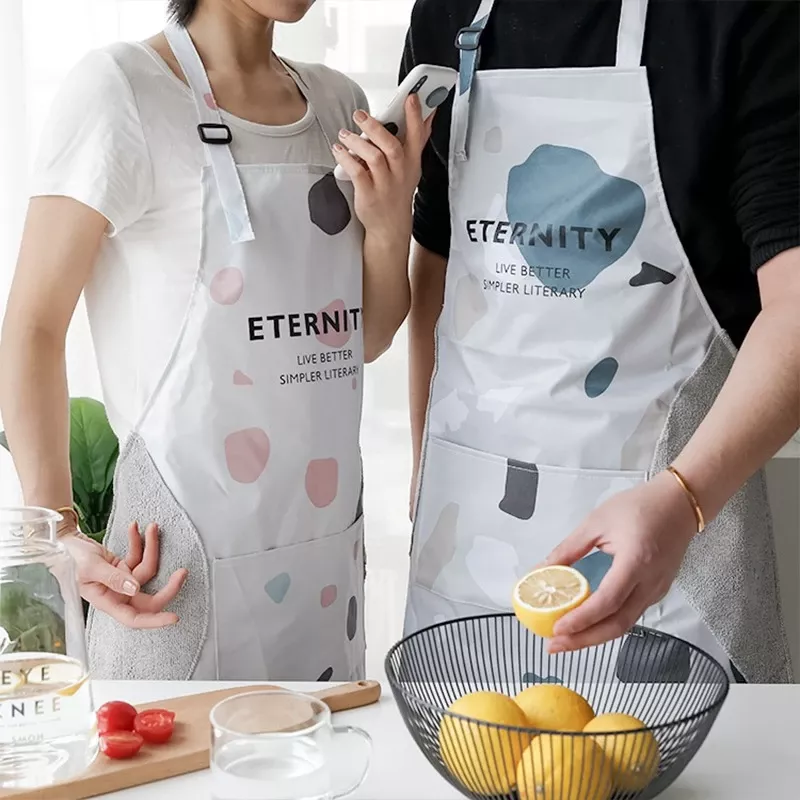 Tablier De Cuisine Femme Imperméable PVC - Motif écossais - Avec Poches - Taille 72x64 Cm - Réglable - Pour Cuisiner, Nettoyer, Bricoler