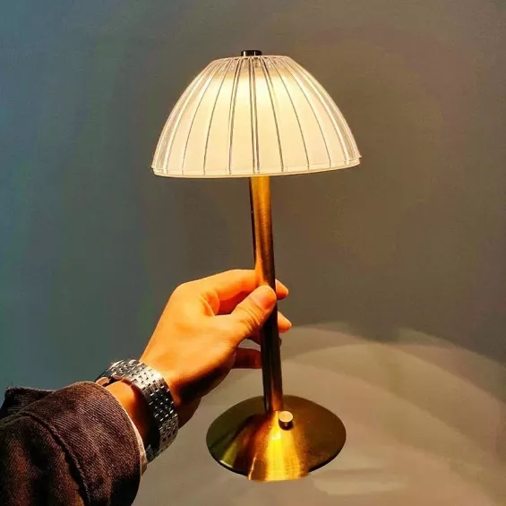 Lampe de bureau durable d'une apparence élégante avec abat-jour en acrylique et tige en alliage