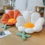 Coussin de chaise doux en peluche fine en forme de fleur mignonne 