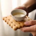 Dessous de verre en bois créatif en forme de biscuit carré