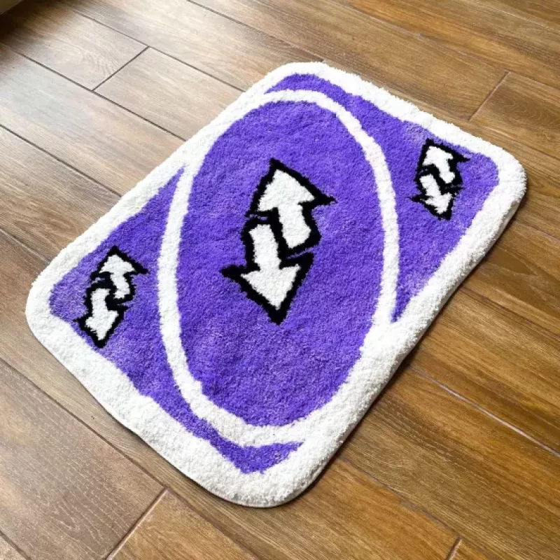 Tapis de chambre confortable et moelleux en acrylique de carte inversé violet 