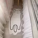 Tapis de chambre blanc à motif chat mignon