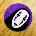 Tapis de chambre rond super doux et confortable en acrylique à motifs du visage souriant 