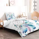 Linge de lit blanc à motif attrape rêve