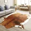 Tapis de chambre imprimé en faux cuire de vache style américain