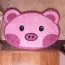 Tapis de salle de bain rose de tête de cochon mignonne