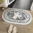 Tapis de salle de bain noir et blanc à motifs floraux
