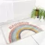 Tapis de salle de bain super doux en velours à motif arc-en-ciel