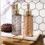 Distributeur savon en verre motifs fleurs