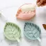 Porte savon en forme de feuille avec égouttoir