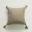 Housse de coussin pur chanvre avec pampilles en coton