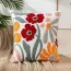 Housse de coussin en coton avec motif floral jacquard
