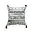 Housse de coussin noir et blanc en jacquard avec motif géométrique