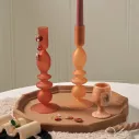 Ensemble 3 Bougeoirs Coniques En Verre – Design Européen, Pour Bougies Coniques, Décoration Table Mariage, Maison | Ambiance Romantique, Couleur Orange