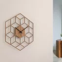 Horloge murale hexagonale moderne en bois de bambou