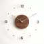 Horloge murale avec cadran en bois et verre acrylique