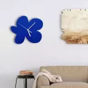 Horloge murale en MDF avec design fleur bleue artistique