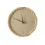 Horloge murale ronde en bois avec lunette en rotin