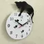 Horloge murale blanc à quartz à motif chat noir 3D