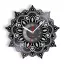Horloge murale en vinyle design fleur mandala