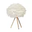 Lampe de chevet avec pied en métal et abat-jours en plumes