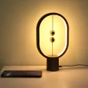 Lampe de chevet ovale à prise USB avec commutateur magnétique