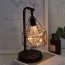 Lampe de chevet rétro géométrique en métal noir au design élégant 