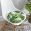 Coussin de chaise rond à motif feuille verte 
