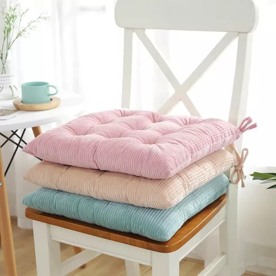 Coussin de chaise rembourrée en velours côtelé