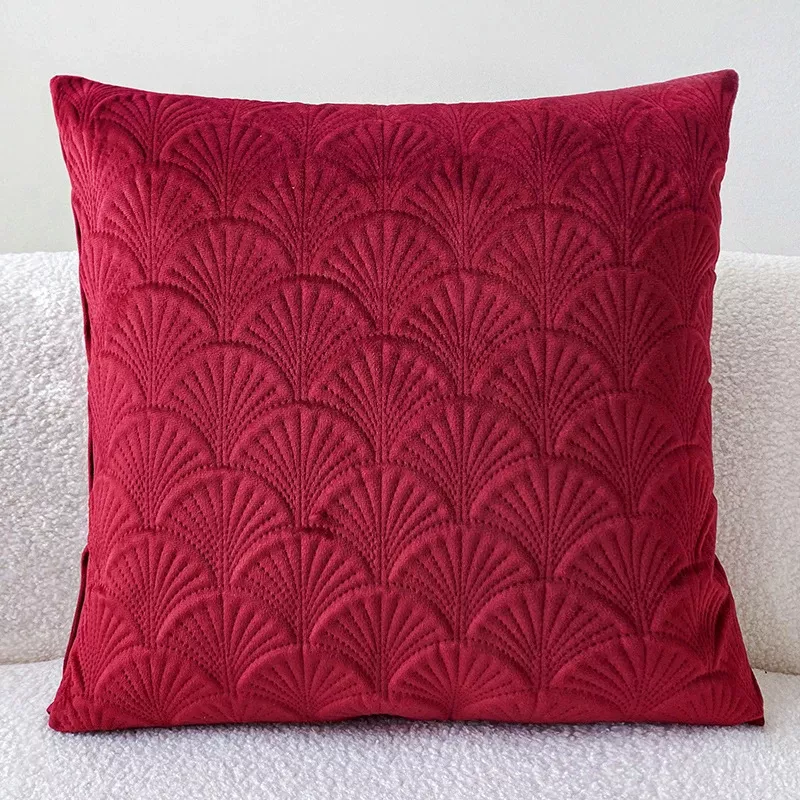 Housse de coussin en velours avec motif en relief