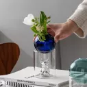 Vases rondes en verre avec support et ours